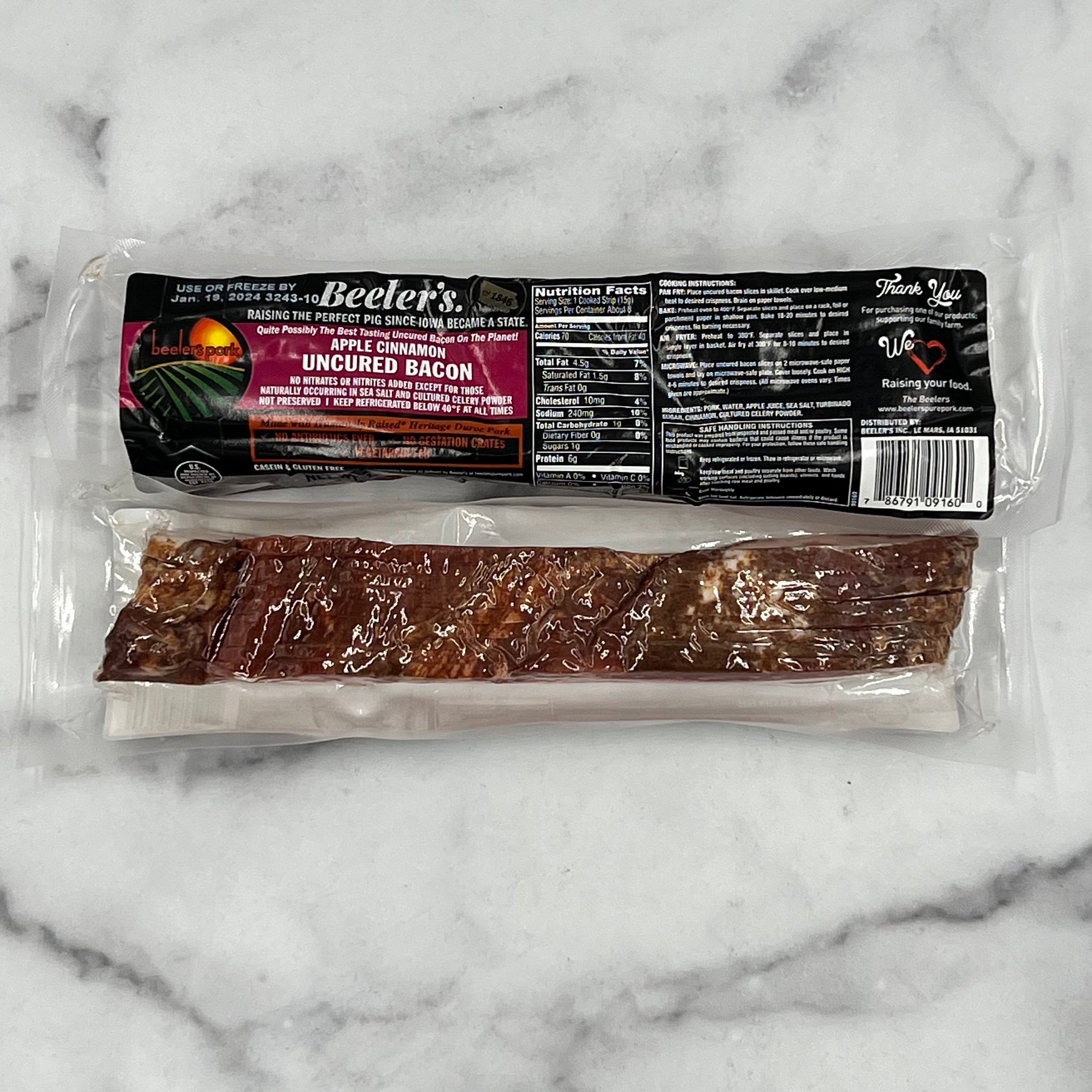 (1) 12oz Beeler's Non-GMO Apple Cinnamon Bacon