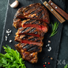 (4) 12oz USDA Choice Angus Beef Ribeye Delmonico Steaks