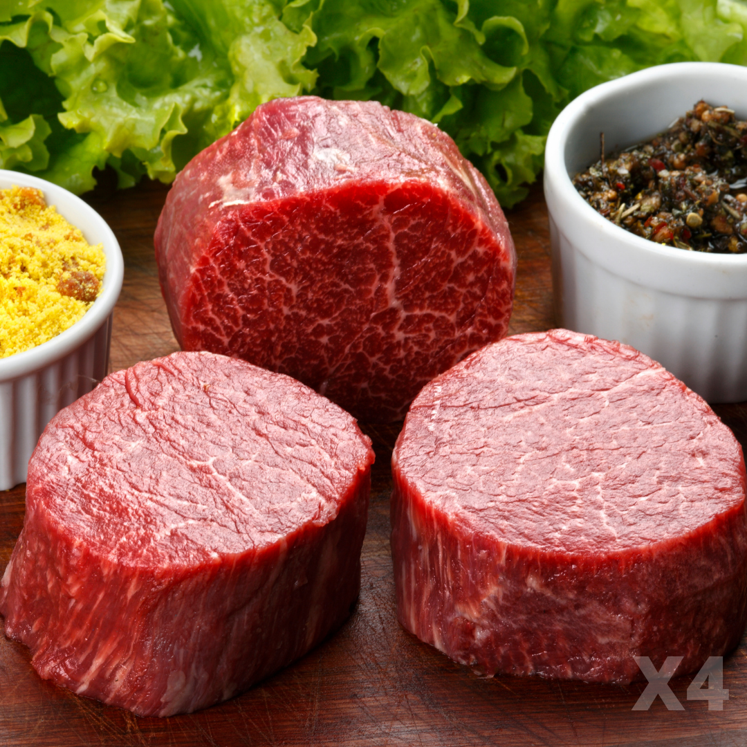 (4) 8oz Center Cut USDA Prime Angus Beef Tenderloin Filets