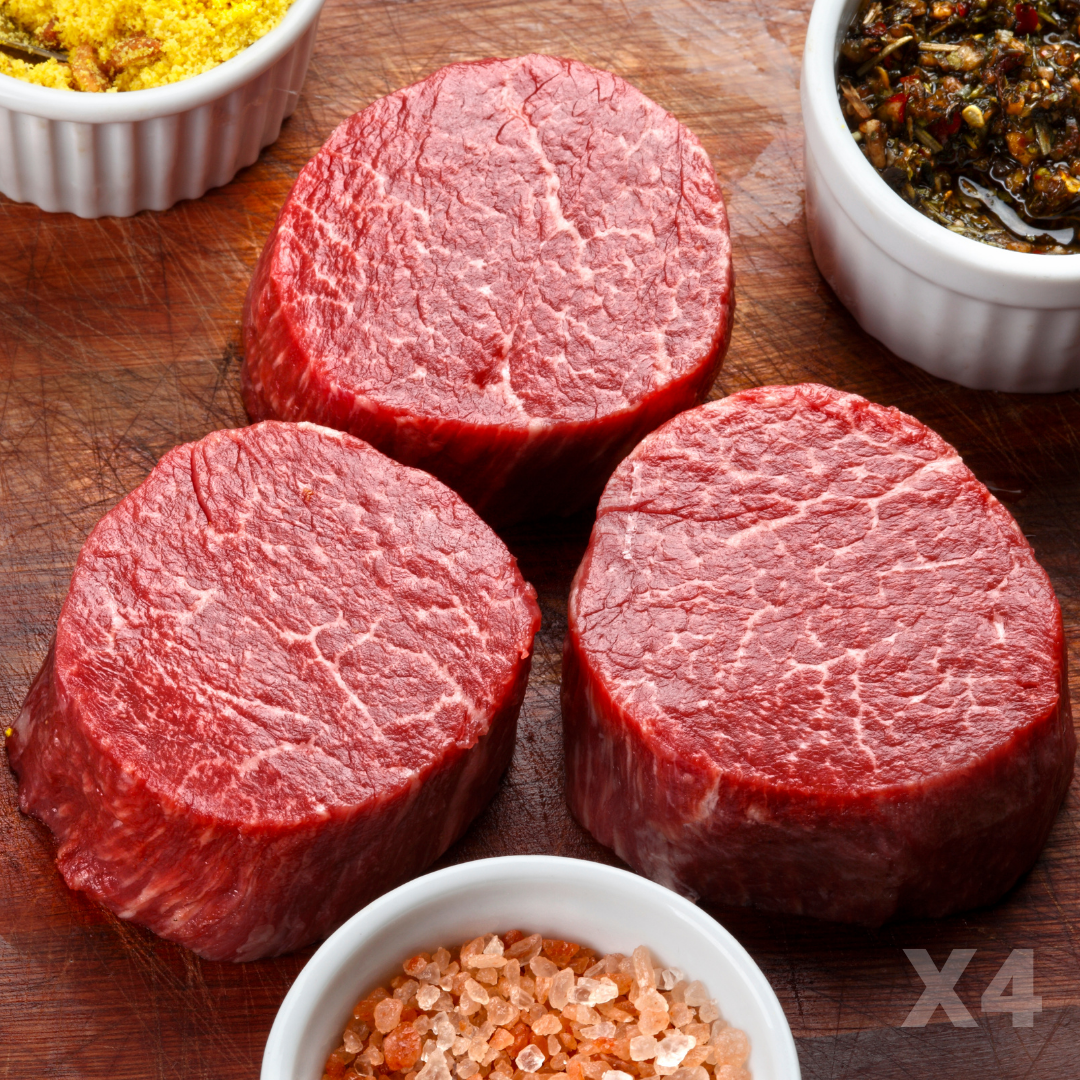 (4) 8oz Center Cut USDA Prime Angus Beef Tenderloin Filets