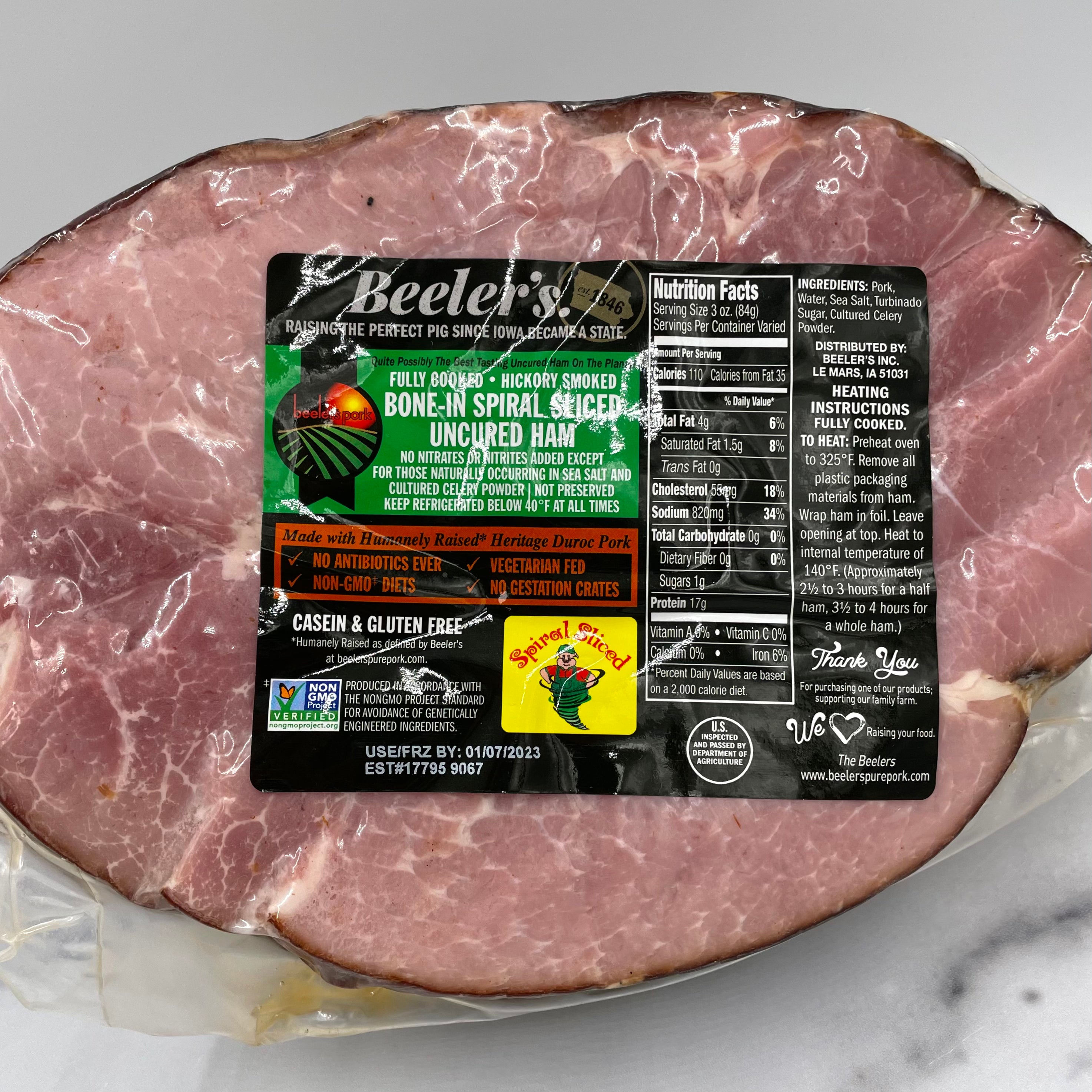 Beeler’s Spiral Sliced Half Bone-In Ham